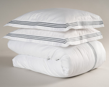 BEDFORD WHITE/GREY Dubbel i gruppen Sängkläder / Dubbelpåslakan hos Grand Design (9403-2-DUBBEL)
